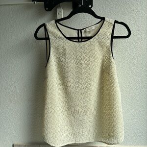 LOFT Ivory Textured Sleeveless Blouse